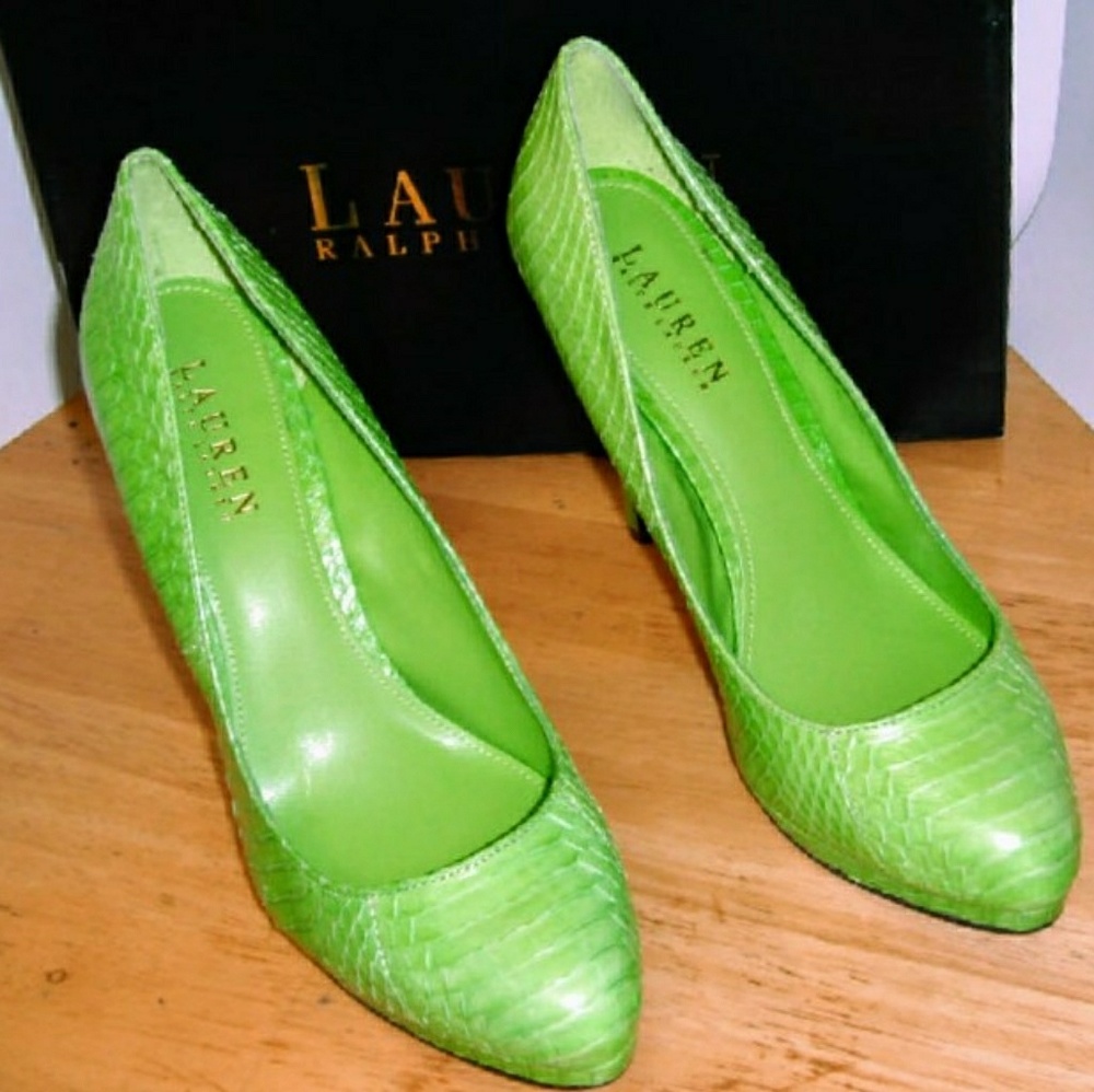 Ralph Lauren Lime Green Heels